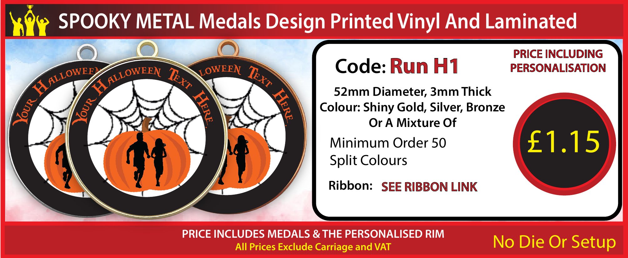metal medal running hallween themed